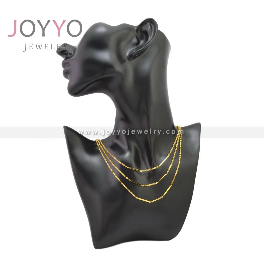 Fashionable Ladies Multi-layer Necklace 18k Gold-Plated Non-fading Stainless Steel Ladies Link Necklace