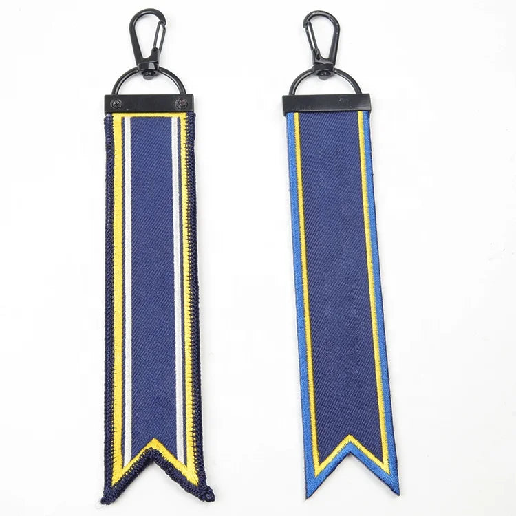 Blank Key Chain Tags Wholesale Custom DIY Logo Bordado Embroidery Keychain for Promotional