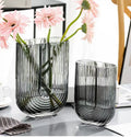 Nordic Transparent Glass Vase U-shaped Vertical Pattern Creative Vase Table Top Flower Decoration