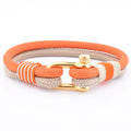 OEM Fashion Jewelry Bracelet Factory Direct Cheap Price Double Layer Rope Bracelet with Stainless Steel Shackle