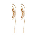 Fashion Zircon Wheat Drop Bride Earrings Women White Gold Color Crystal Wedding Earrings Bridal Jewelry