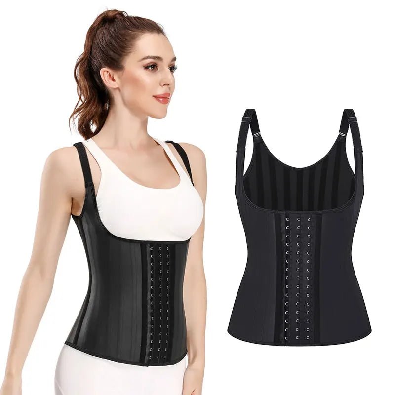 Adjustable Women's Corset Colombiana Fajas Waist Cincher Girdle Latex Korset 25 Steel Bone Waist Trainer Vest