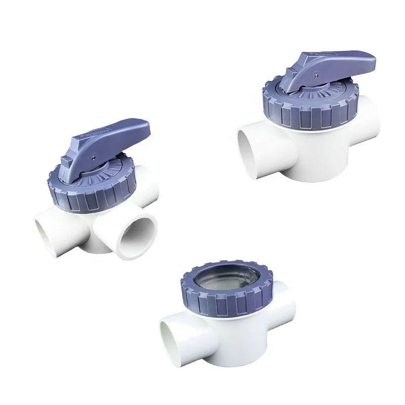 Swimming Pool 3 Way PVC Ball Valve Diverter Valve Check Valve for Swimming Pool and Spa Accessories