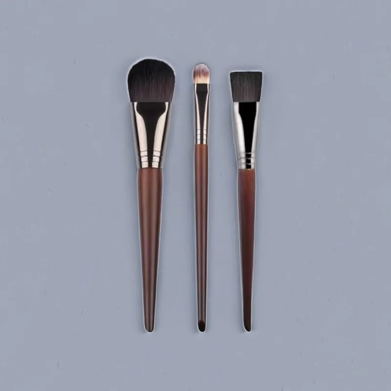 MEDELL Wholesale High End Makeup Artist Glossy Animal Goat Hair Professional Wooden Handle 15 Piece Makeup Brushes With Bag