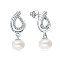 Yh Jewellery 925 Sterling Silver Quality Shell Pearl Drop Earrings Shining Cz Ear Buckles for Women Fine Jewelry Engagement Gift