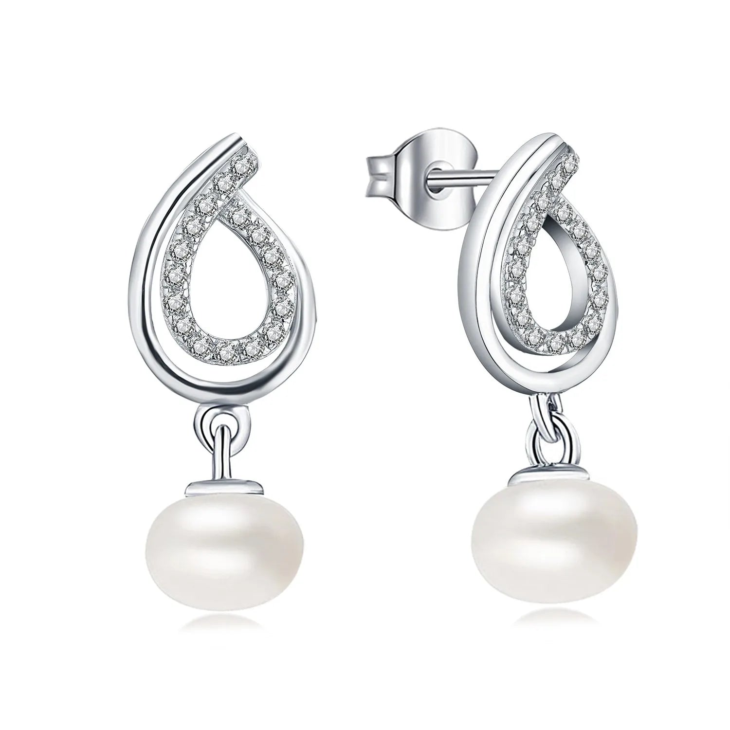 Yh Jewellery 925 Sterling Silver Quality Shell Pearl Drop Earrings Shining Cz Ear Buckles for Women Fine Jewelry Engagement Gift