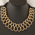 Metal Exaggerated Large Crystal Jewel Beads Necklace Chocker Chain Sweater Chain Necklace Jewelry