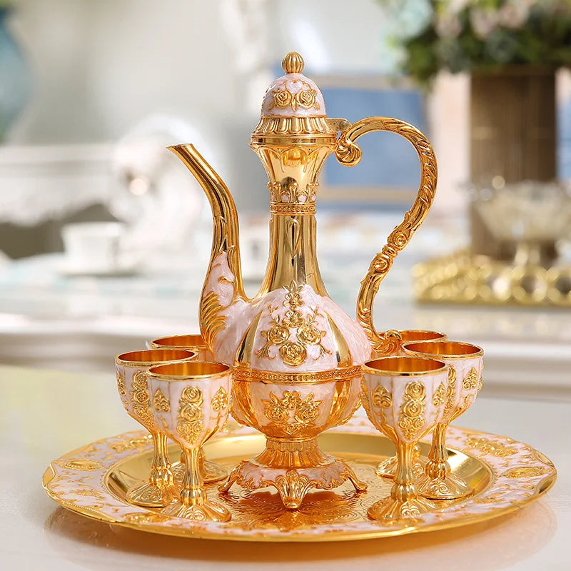 Qian Hu Luxury Dinnerware Set High Quality Metal Paper Ramadan Turkish Coffee Tea Pot Classic Portable Eco-Friendly Safe Gift