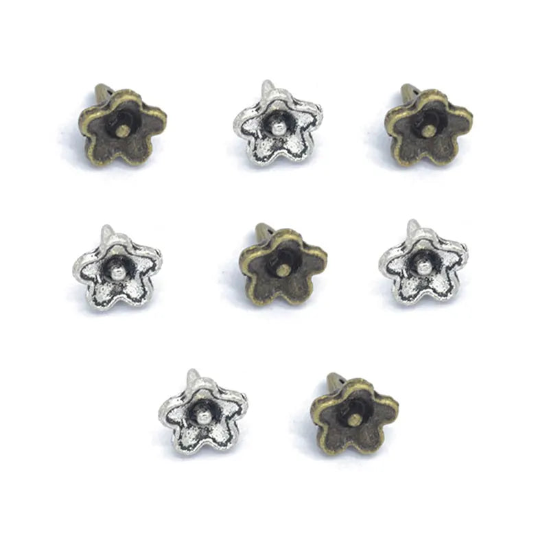 Alloy Charms Antique Silver Color Flower Pendants Jewelry Findings for DIY Handmade Jewelry Making 8*8mm Q129