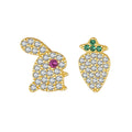 CZCITY Rabbit Animal Tiny CZ Cute Stud Earrings for Women 2023 Fashion 925 Sterling Silver Earring Stud