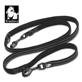 Truelove Hot Selling Wholesale Reflective Nylon Dual Pet Leash Durable Luxury Retractable Hands Free Long Dog Lead Rope Walking