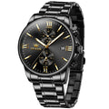 OLEVS 2886 New Fashion Factory Custom Black Watch Luxury Chronograph High Quality Stainless Steel Custom Logo Oem Quartz Watch