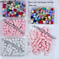 50pcs/bag Mini Multicolor Soft Sponge for Nail Art Tool Gradient Faint Blush Small Nail Square Grasping Pen Accessories