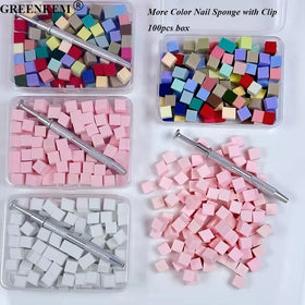 50pcs/bag Mini Multicolor Soft Sponge for Nail Art Tool Gradient Faint Blush Small Nail Square Grasping Pen Accessories