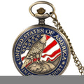 USA Pocket Watch Men Classic President Torch Eagle Liberty Design Pocket Watches Women Vintage Quartz Arabic Numeral Dial Clock