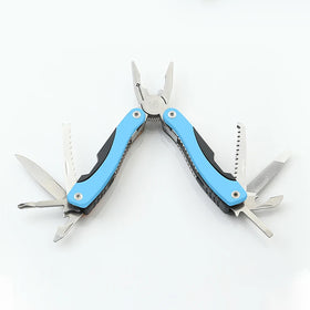 Multifunction Folding Blue Outdoor Portable Compact Survival Stainless Steel Serrated Metric OEM Pliers
