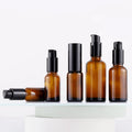 Skincare Cosmetic Packaging 20ml 30ml 50ml 100ml Amber Brown Lotion Serum Pump Essential Oil Bottle