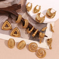 2025 New Arrival Gold Plated Stainless Steel Hoop Earring Sets for Women Trendy Jewelry New Collection