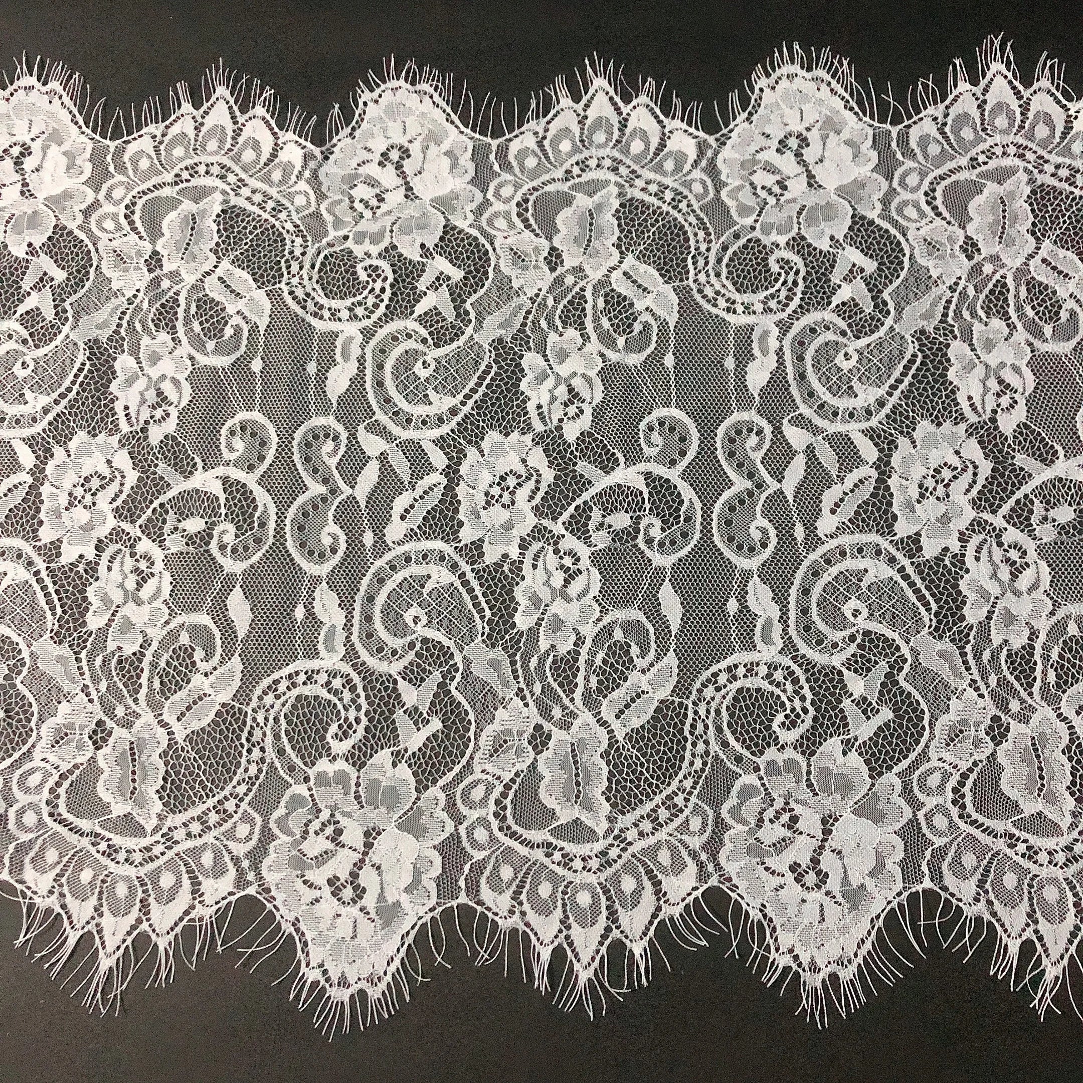 50cm Soft Embroidery Floral Eyelash Chantilly Lace Trim for Garment LT2291B