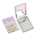Customized PU Leather Cosmetic Mirror with Unique Printed Pattern and Elegant Metal Frame Design