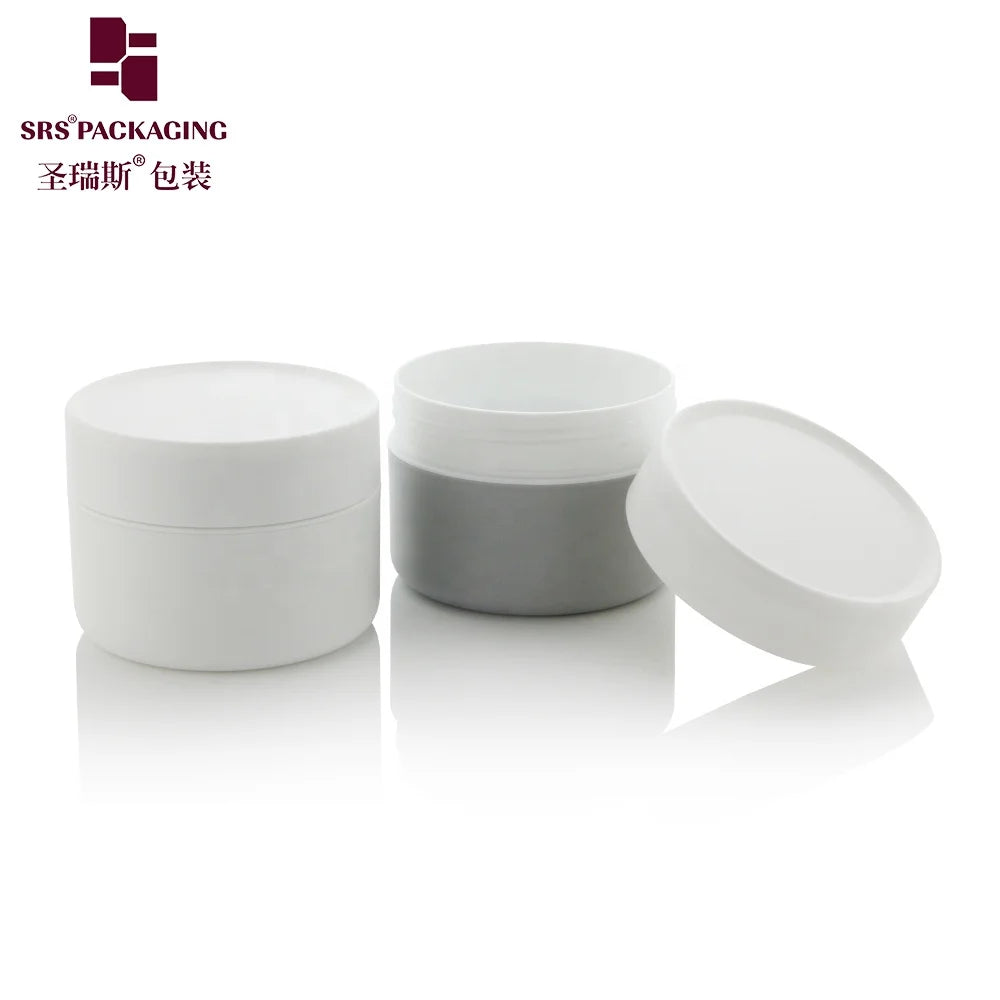 Wholesale Matte Finish Double Wall 200 g Plastic Jar Custom Color and logo