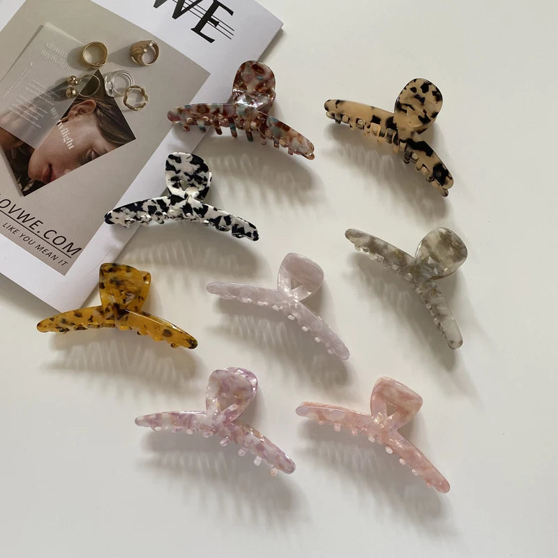 DOWELL Wholesale Acetate Plate Hollow Cross Section Grasping Hair Accessories Acetate Hair Claw Clips