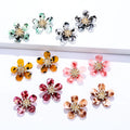 Korean Version Simple Creative Diamond Acrylic Flower Earrings Classic Retro Cold Wind Personality Earrings Female Cute