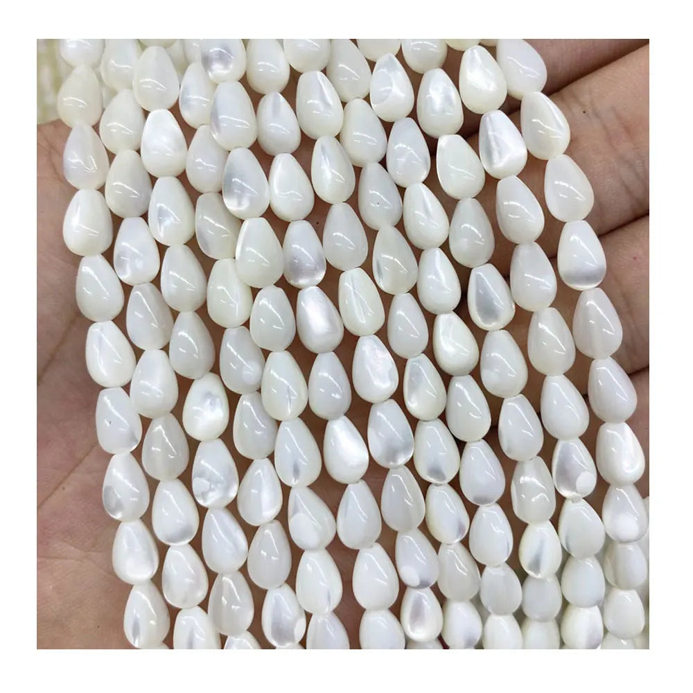 Natural White Mother of Pearl Shell Beads Loose Water Drop Shape MOP Shell Beads DIY Bracelet Earring Accessories