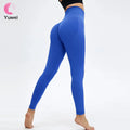 Women's High Waist Yoga Pants TikTok Sportswear Elastic Waist Closure Scrunch Butt Tight Gym Leggings for Fitness Solid Pattern