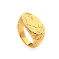 New Arrival Competitive Price Tree Bark Texture Frozen Style Oval Rings for Women Trendy 18 K Gold Color Fashion Jewelry.