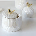 Porcelain White Candy Cookie Jar Luxury Modern Style Kitchen Tea Coffee Sugar Canisters