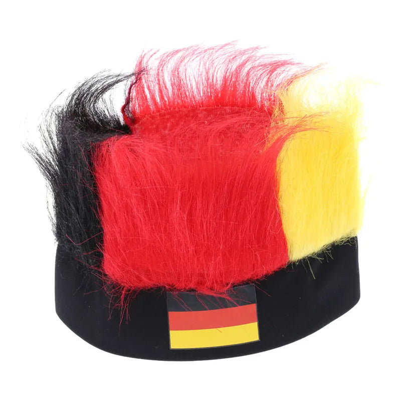 2023 Football Sports Fans Products Football Souvenir Hairy Headband Wig Cap with Germany Country Flag