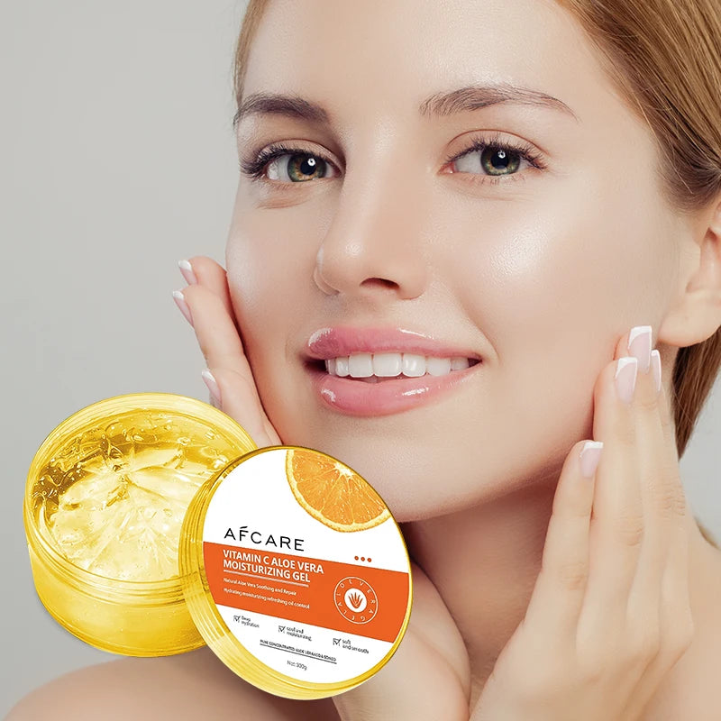 Organic 99% Aloe Vera Gel for Face Body Hand Moisturizing Pigmentation Corrector Whitening Sulfate-free Vitamin C Collagen