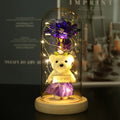 New Arrival 24K Gold Foil Rose in Glass Dome LED Night Light Eternal Galaxy Flower with Fairy Light String in Glass Dome