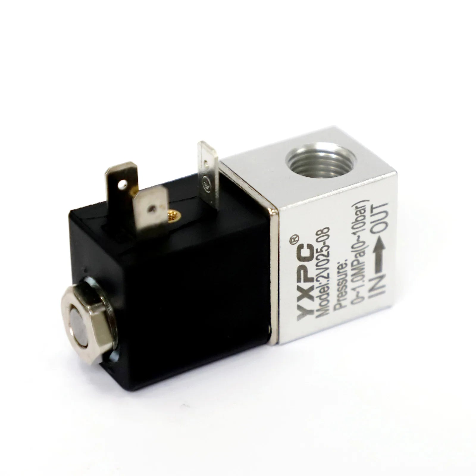 Pneumatic air Black White 2v025-08 2v025-06 4.8W Bicycle 2 Way Direct Drive Control Aluminum 48v 24v Ac 12v Small Solenoid Valve