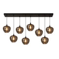Black Luxury Kitchen Island Pendant Light Wholesale Indoor Modern Smoke Grey Glass Chandelier for Home Decor