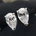 Huitan Hot Sale Exquisite Pear Shaped Bling Bling Crystal Zircon Earring for Luxury Silver Plated CZ Stud Earrings Women Jewelry