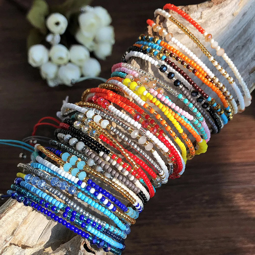 Fashion Women Jewelry Handmade Woven Friendship Bracelet Adjustable Japanese Miyuki Tila Seed Beads Bracelet