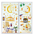 9pcs Ramadan Window Stickers Eid Mubarak Decoration Moon Pattern Ramadan Kareem Islamic Wall Sticker Muslim Holiday Wall Decor