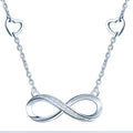 925 Silver Infinity Symbol Heart Chain Necklace for Women Fashionable Vintage Style Diamond Setting Zircon for Weddings Gifts MegaBDM