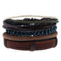 Vintage Handmade Braided Adjustable Wax Cord Men Wrap Genuine Cow Leather Bracelet Jewelry