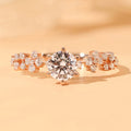 CAOSHI Luxury Jewelry Zircon Rings Round Cut Moissanite Silver Plated Side Stone Diamond Wedding Promise Rings for Women