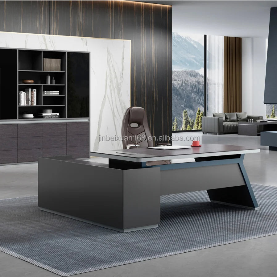 Latest Modern Luxury Executive Office Desk with Revolving Feature Unique Desktop for CEO Managers