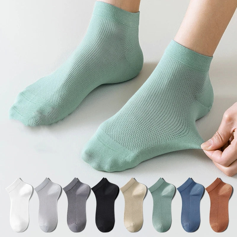 Hot Selling Combed Cotton Summer Men's Sock Anti-microbial Deodorant Breath Mesh Sporting Ankle Socks for Boys