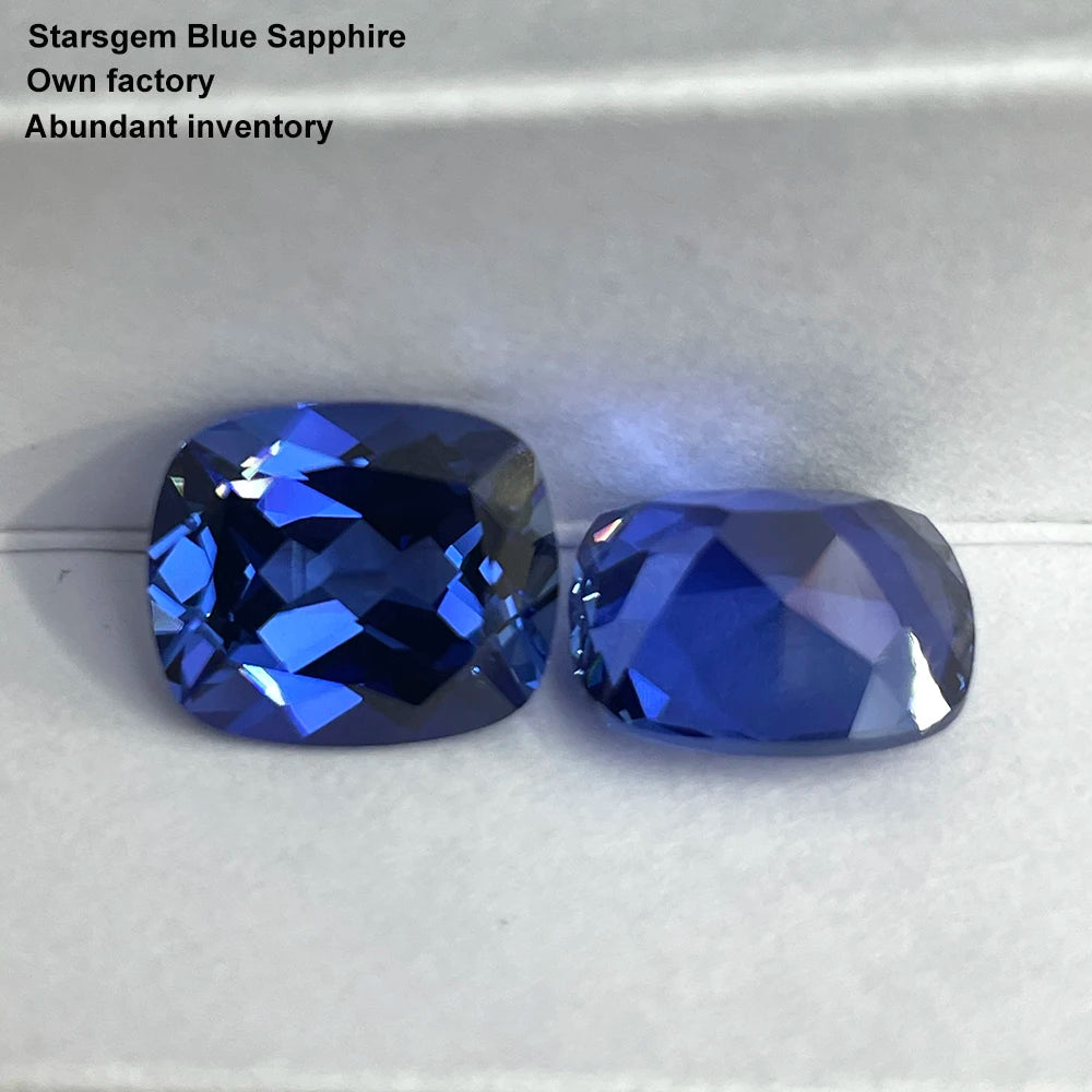 Starsgem Blue Lab Sapphire Fancy Color Long Cushion Shape Loose Gemstone Wholesales Lab Grown Sapphire Gemstone