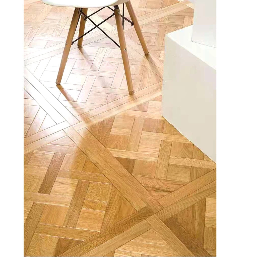 Versailles Art Parquet Traditional Oak Wood Flooring French Style for Living Room Easy Installation Brushed Finish Promotion
