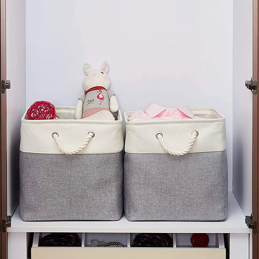 Collapsible Fabric Cube Storage Basket for Home Clothes and Toys Home Organiser Cabinet