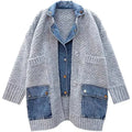 Wholesale 2026 Autumn New Slouchy Korean Edition Fake Two Piece Design Loose Knit Women's Sweater