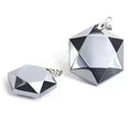 Healing Silvery Crystal Hexagram Terahertz Energy Power Stone Star Pendant Polished Fashion Trend Gift