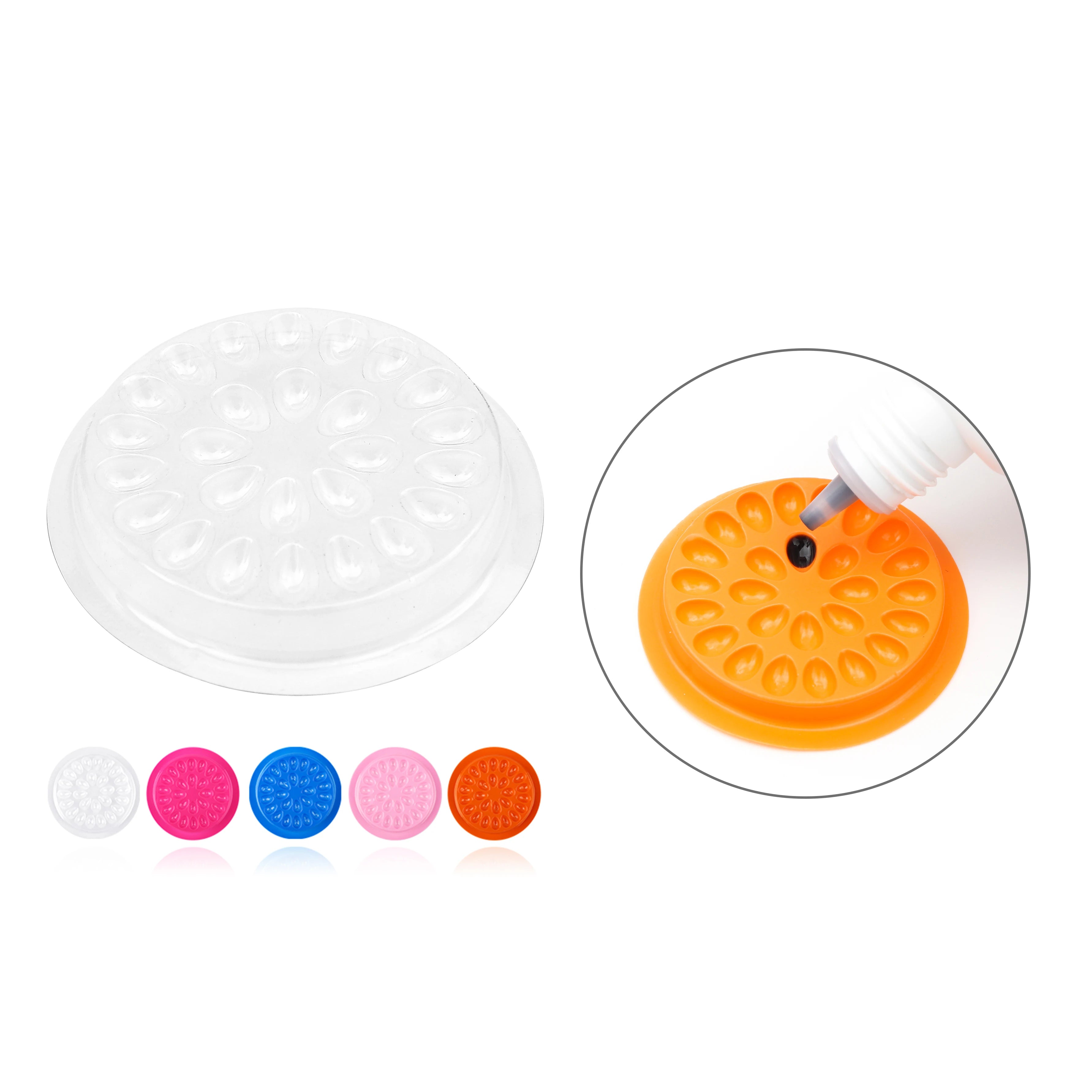 XIUSUZAKI 100 Piece Disposable Eyelash Extender Bracket Tray Plastic Bracket Tray Eyelash Bracket Pad